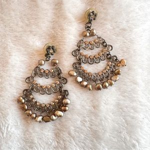 Tiered beaded chandelier earrings